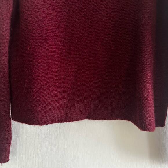 Peruvian Connection Maroon Scoop Neck Cropped Long sleeve Alpaca Sweater Small - Picture 5 of 12